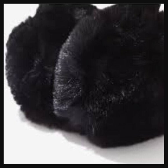 ❣️2/$36 NIP AEROSOLES Faux Fur Earmuffs O/S Adjustable Shade Black - Picture 5 of 6